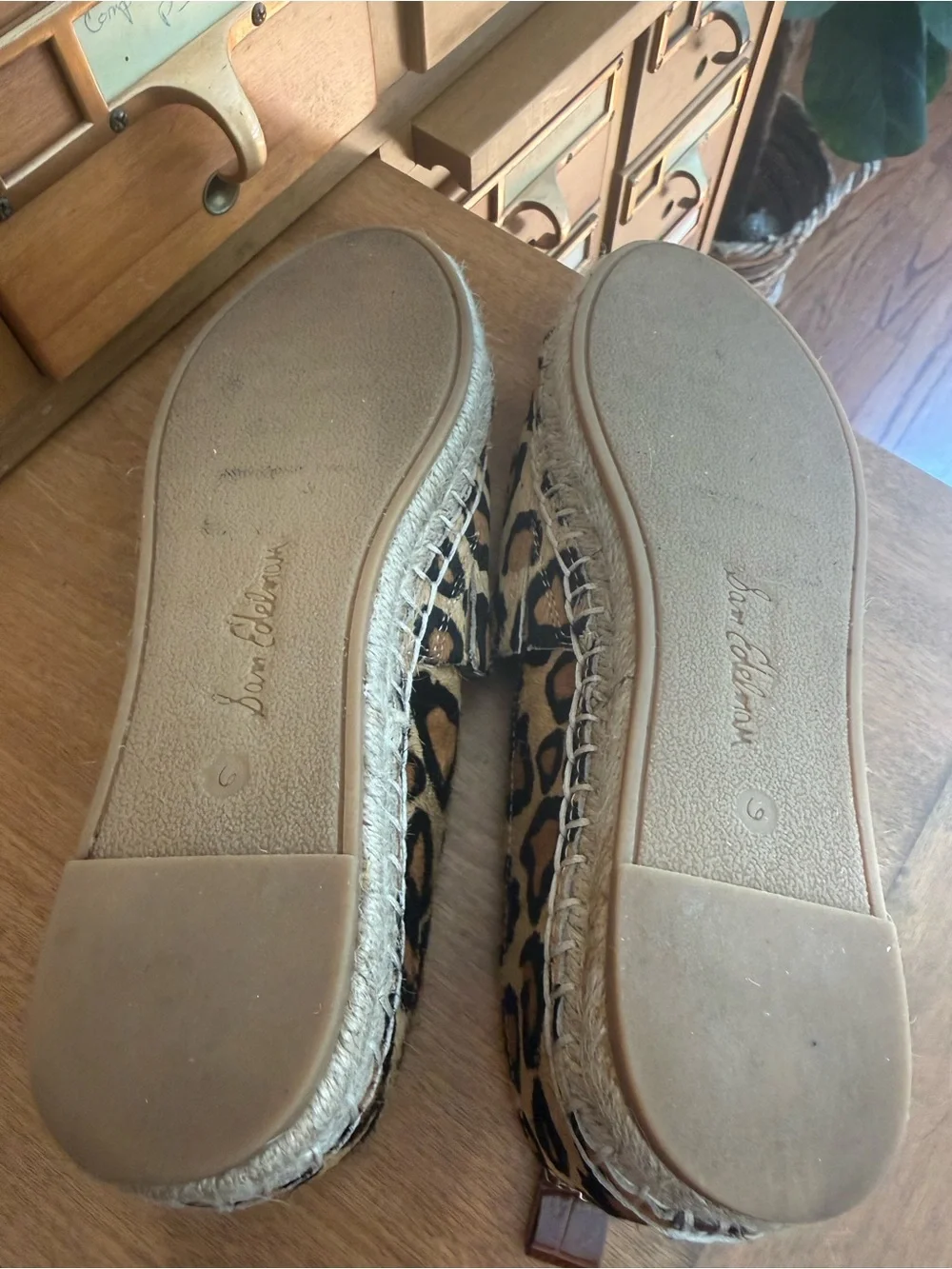 Sam Edelman Leopard Haircalf Espadrille Slip-On Loafers Size 6M